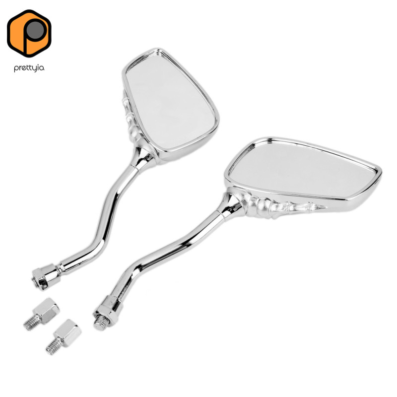 Prettyia รถจักรยานยนต์จักรยานสกู๊ตเตอร์ Silver Skull Hand ด้านหลังกระจกมองข้าง 8 มม. 10 มม. — صورة 4