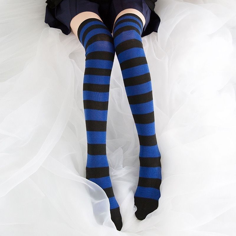 ถุงน่องลายญี่ปุ่นถุงเท้าผู้หญิง Cos Preppy Over-the-Knee ถุงเท้า Jk ถุงน่องนักเรียน Over-Knee ถุงเท้