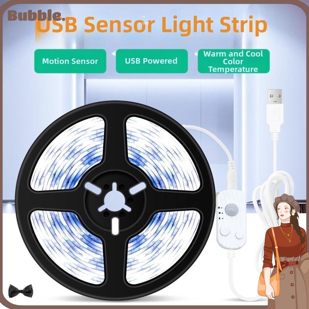 BUBBLE LED Strip Light, 6500K Cold White Light เซ็นเซอร์อินฟราเรด LED Light Strip, Soft PCB Motion S