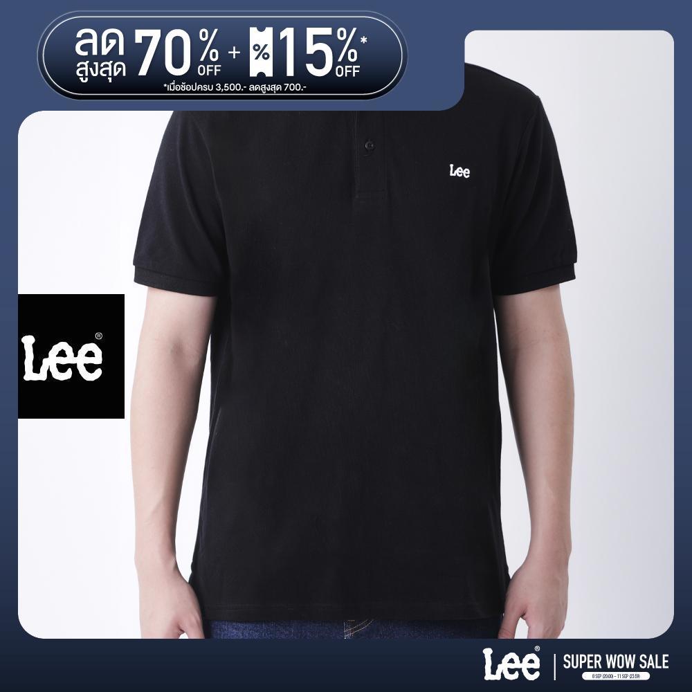 LEE เสื่อโปโลแขนสั้นผู้ชาย Regular รุ่น LE F225MPOLF15 สีดำ