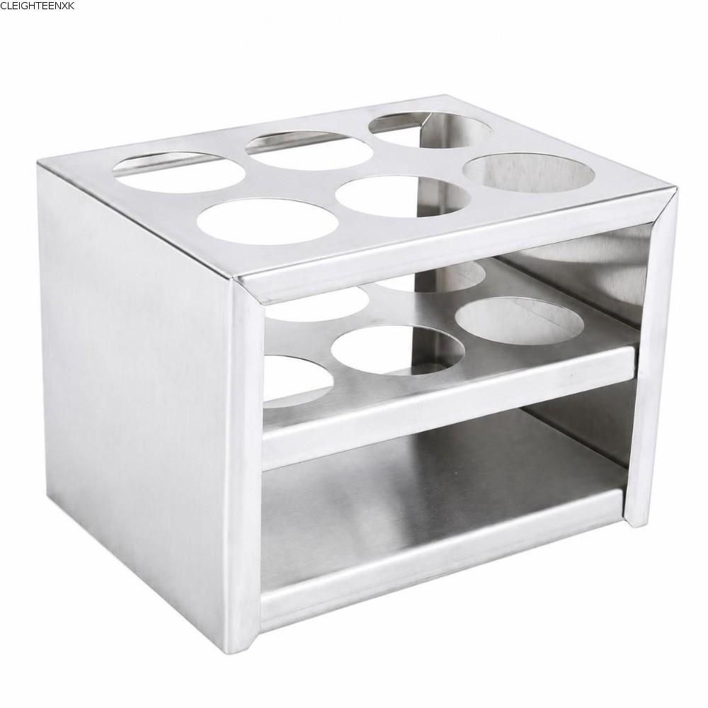 CLEIGHTEEN8H 30 มม.,6 หลุมชั้นวางหลอด,โลหะ 30 มม.รูรับแสง Centrifuge Tube Rack,ทําความสะอาดง่าย 6 หล