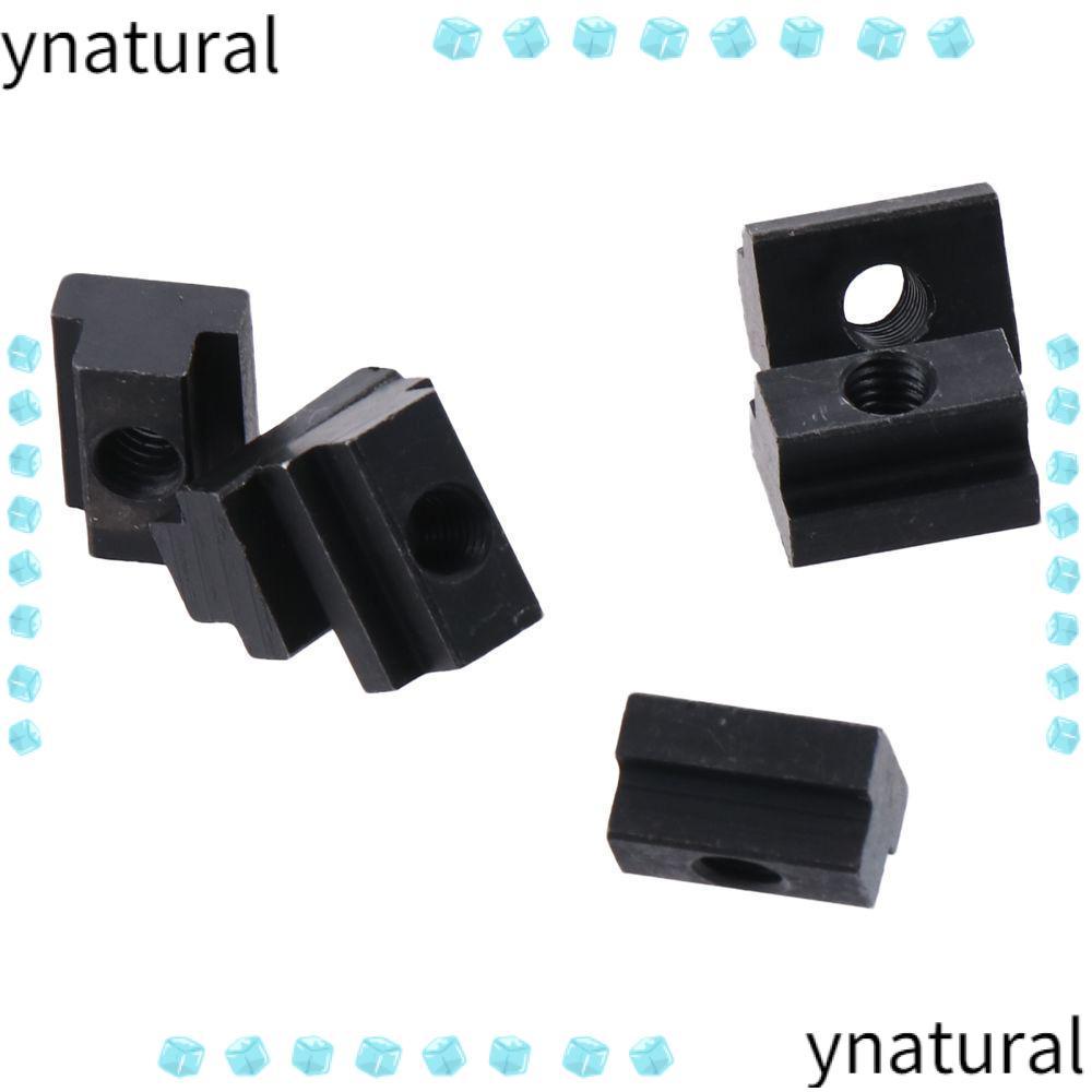 YNATURAL5Q 10 ชิ้น T Slot Nuts, เหล็กคาร์บอน M6 M8 M10 M12 Tapped Through Slot Nuts, คุณภาพสูงสีดําอ