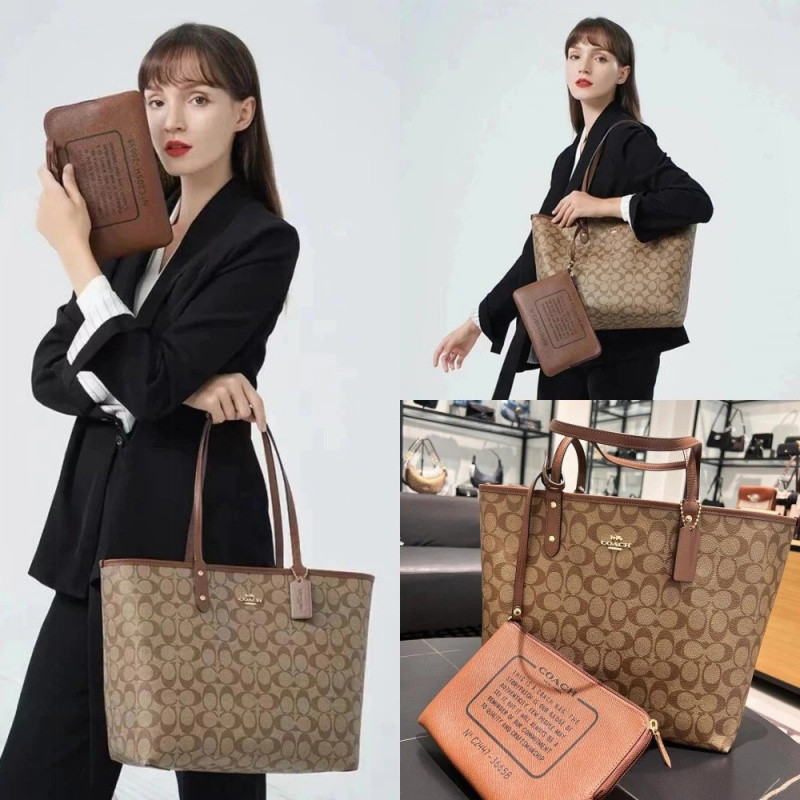 Tote Bag 2-อิน-1 F36658 กระเป๋าถือ กระเป๋าช้อปปิ้ง กระเป๋าสะพายข้าง ความจุขนาดใหญ่ Y66CO7A8CH