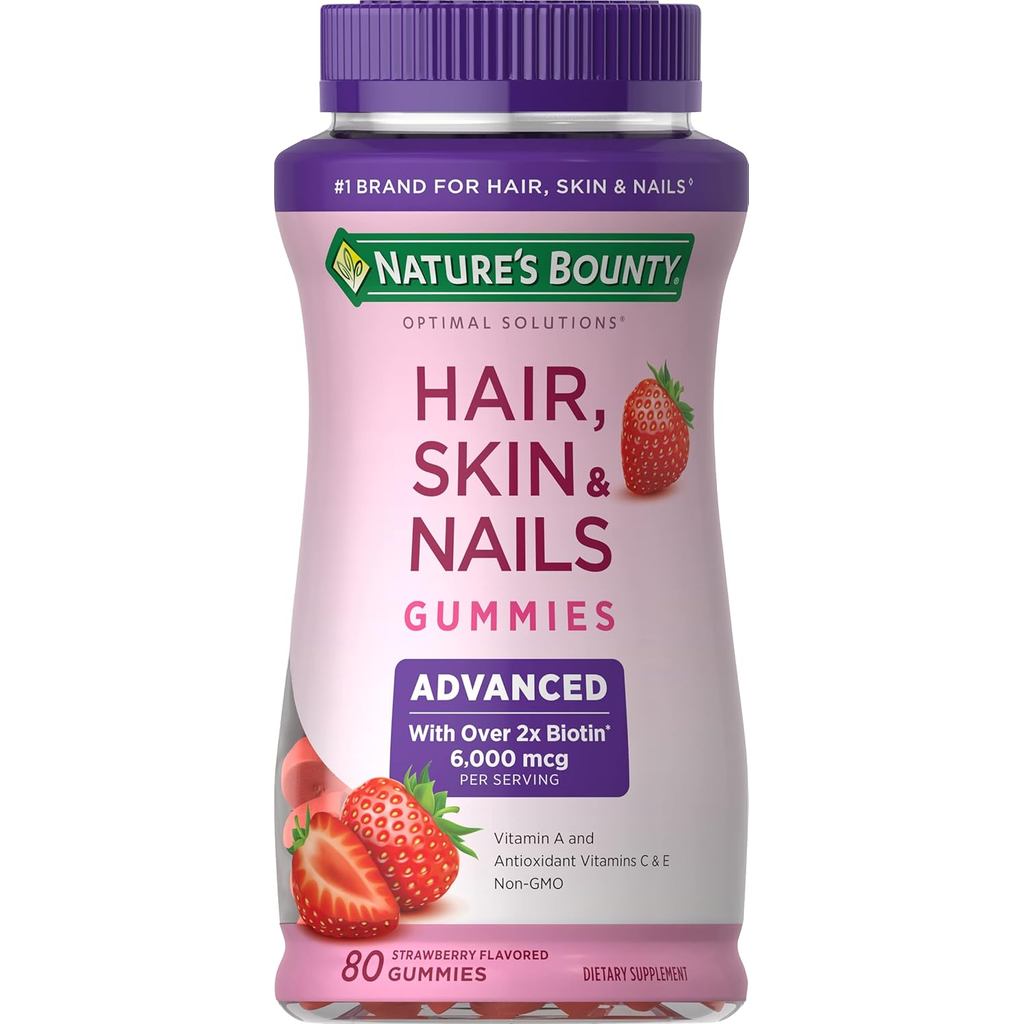 Natures Bounty Optimal Solutions ผมขั้นสูง ผิว เล็บ 2X Biotin D7ZQ