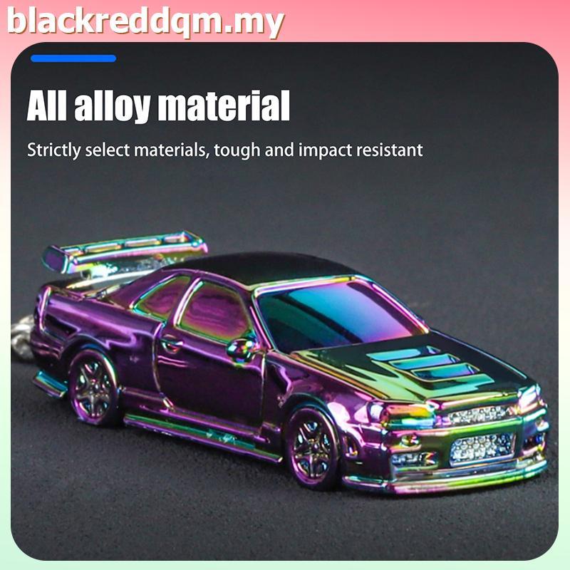 BLDQM 1:64 Scale GTR-R34 RS7 รถของเล่นรถโลหะDiecastพวงกุญแจภาพวาดElectroplatingพวงกุญแจเด็กสําหรับเพ