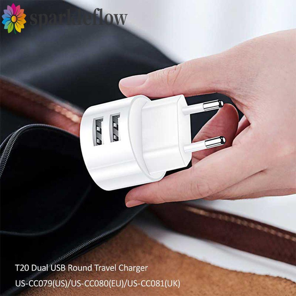 SPARKLEFLOW เครื่องชาร์จโทรศัพท์มือถือ US UK Quick Charge Mini Adapter Travel Charger Charger Adapte