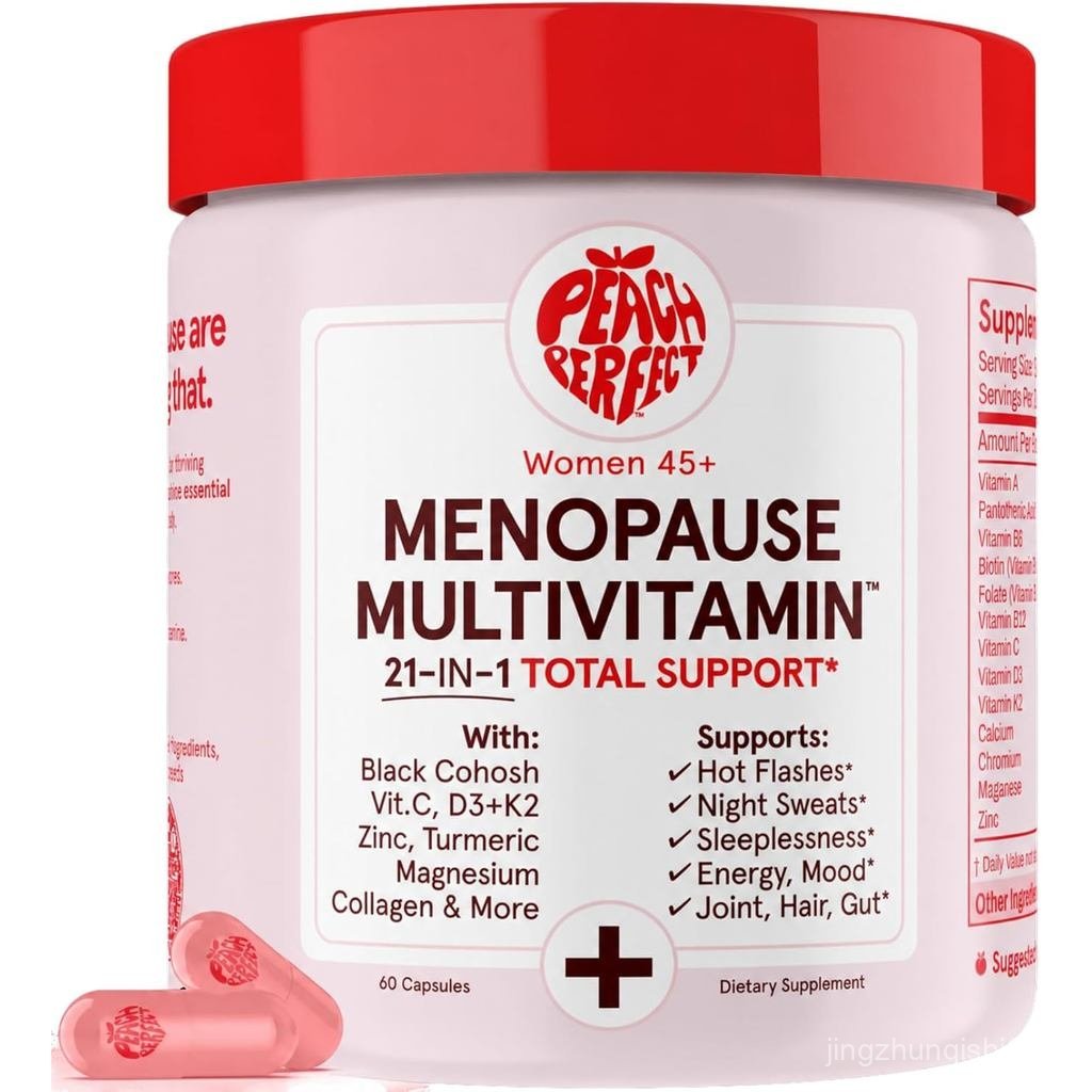 พีช เมนopause มัลติ | 21 s สําหรับผู้หญิง 45+ |  Cohosh Ashwagandha D3+K2 โปรไบโอติกและคอลลาเจน | พอ
