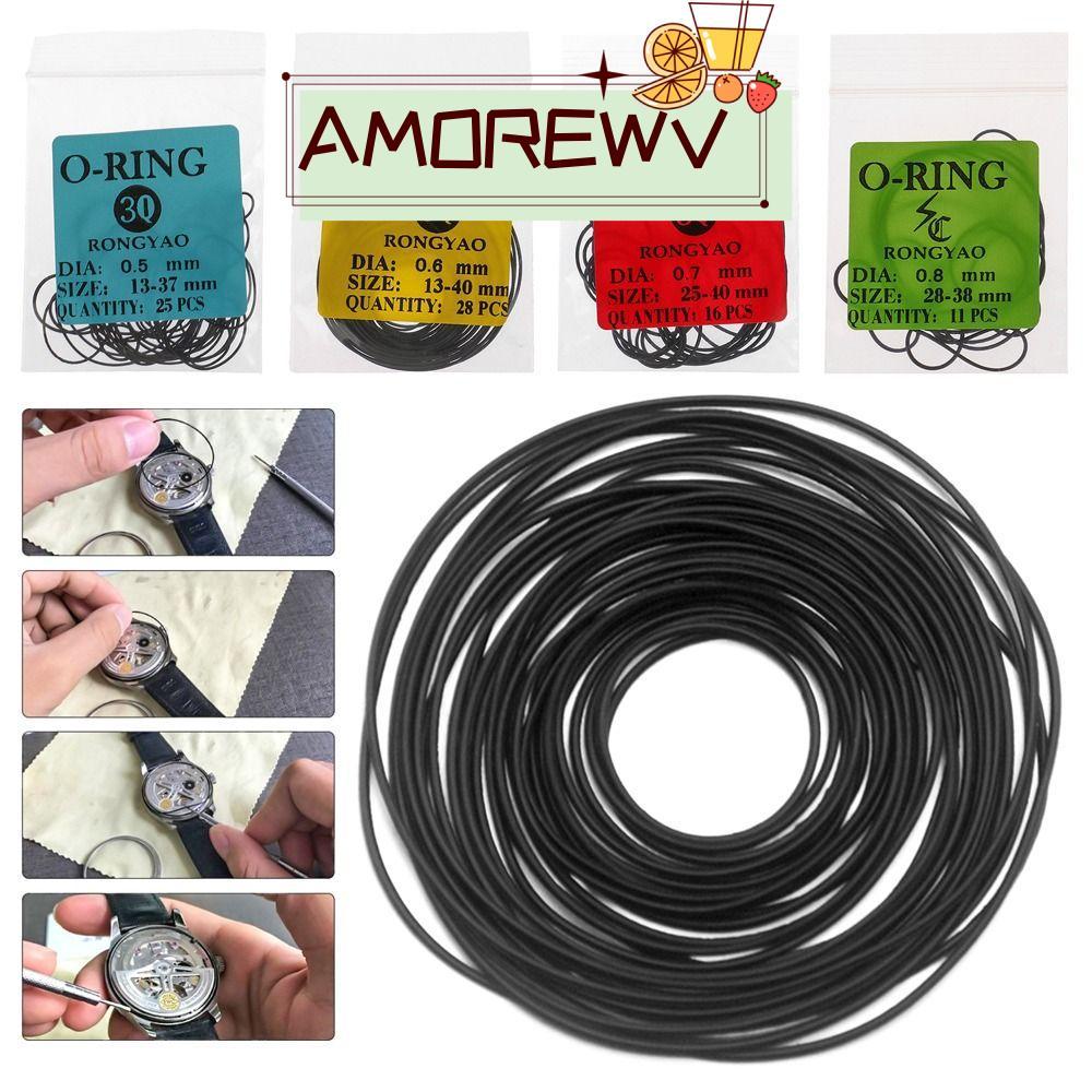 AMOR12WV 1Pack ยาง O-Ring,ซ่อมเครื่องมือยางปะเก็นนาฬิกา,ทนทาน 0.5/0.6/0.7/0.8 มม.กันน้ํา O-Ring ปะเก