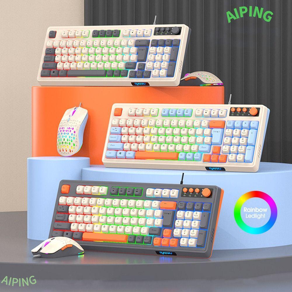 NG1ZX RAIKA T98 คีย์บอร์ด, คีย์บอร์ดเมาส์ชุด, สีรุ้ง 98 เค้าโครงกุญแจ Luminous Gaming Mechanical Key