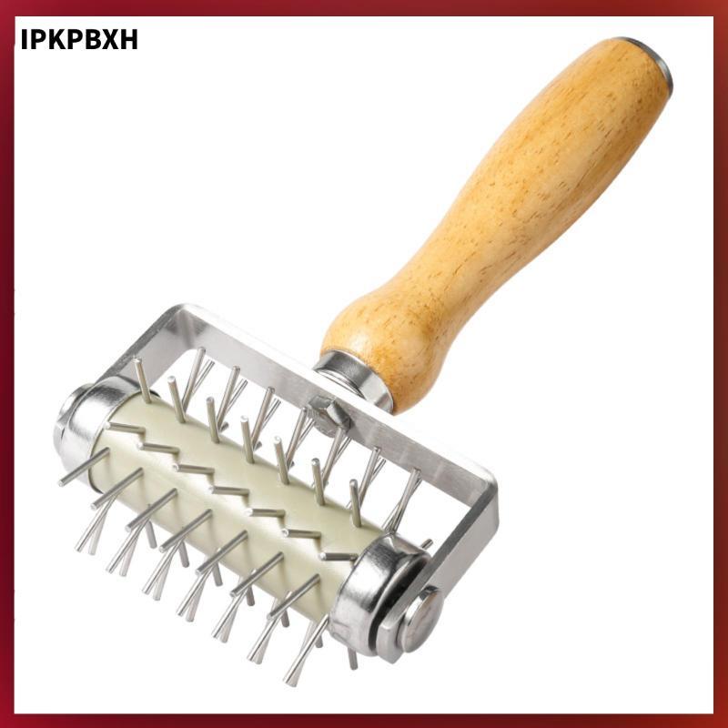 MagiDeal Pastry Docker ด้ามไม้สแตนเลสสตีล Pastry Docker สนิมทนสบาย Grip สําหรับ Bakers, Home Baking