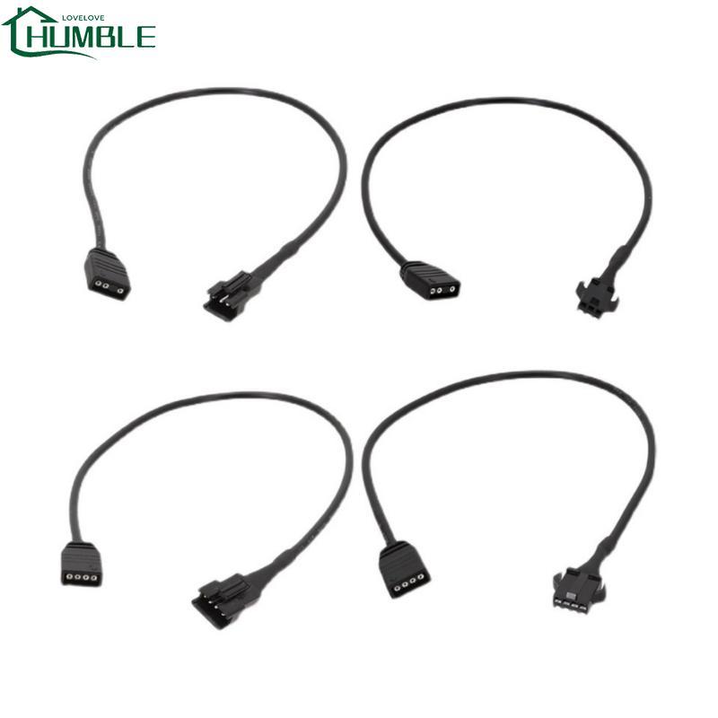 Humble 2pcs ARGB Extension Cable SM3 4Pin to 3PIN หญิง SM3 4Pin ชายอะแดปเตอร์สําหรับ DEEPCOOL Lian L