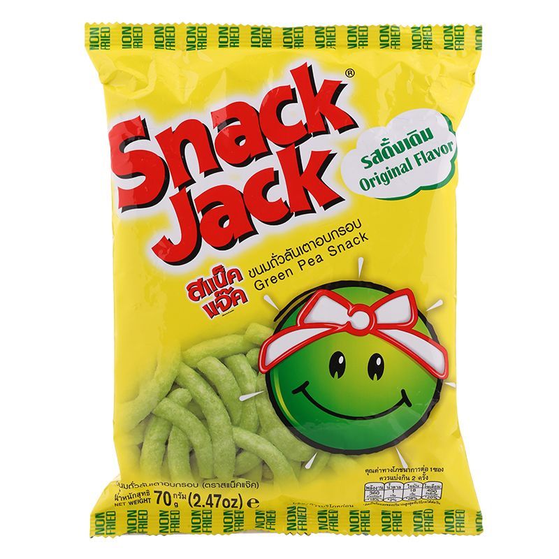 สแน็คแจ็คถั่วลันเตาอบ 62กรัม Snack Jack Green Nut 62g.