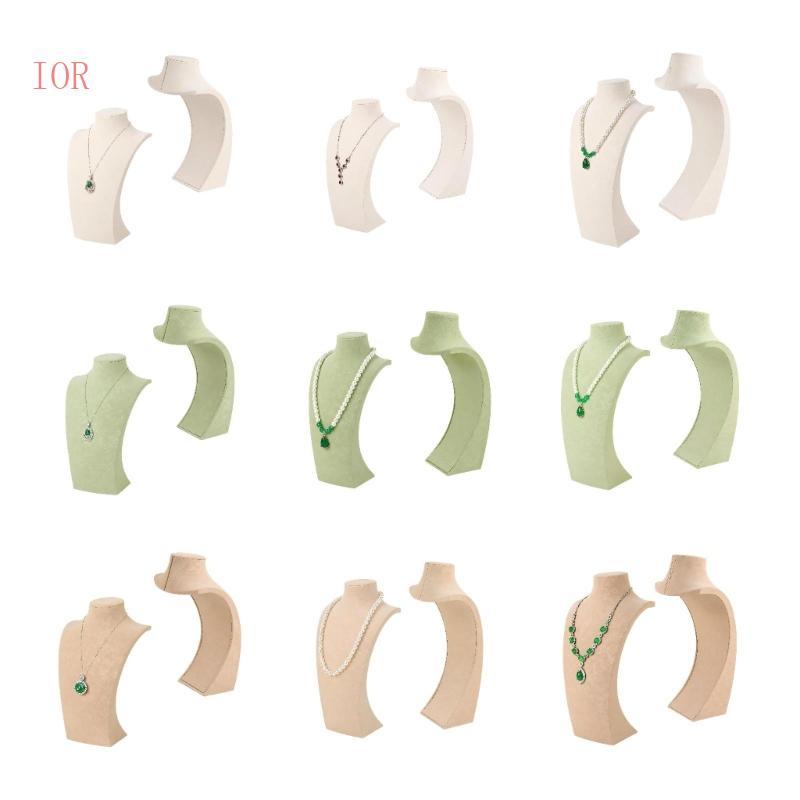 IOR PU-Covered สร้อยคอแสดงหน้าอกพร้อมรูปแบบรูปตัว L อิสระสําหรับเคาน์เตอร์เครื่องประดับและการนําเสนอ