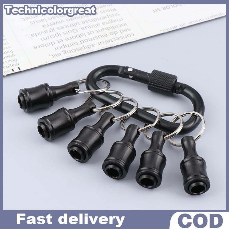 Tcgt 6 ชิ้น/เซ็ต Bit Holder 1/4 นิ้ว Hex ไขควง Bits Holder Extension Bar พวงกุญแจอะแดปเตอร์เจาะ Bits