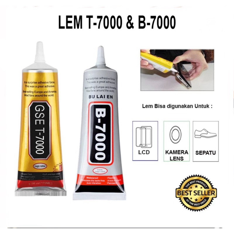(GL) NPURPOSE LCD TOUCHSCREEN GLUE HP T7000 BLACK & B7000 CLEAR TRANSPARENT 15ml JEWELRY CASE ADHEES