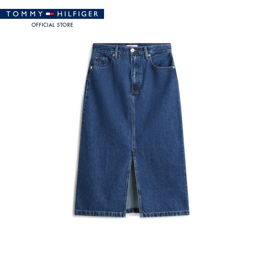 Tommy Hilfiger กระโปรง ผู้หญิง รุ่น WW0WW47729 1A5 - สียีนส์ ทรง Straight