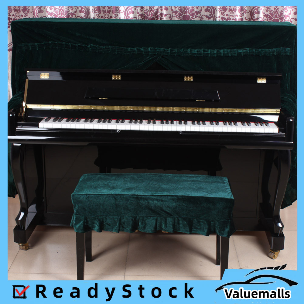 valuemalls-th Upright Piano Dust Cover ตกแต่ง Pleuche อุปกรณ์เสริมสำหรับเครื่องดนตรี()