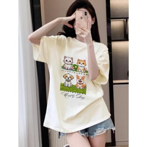 เสื้อยืดลาย  เสื้อยืดผ้าไหมนม  เสื้อน่ารัก ใส่สบาย สินค้าพร้อมจัดส่ง ราคาสุดพิเศษ BP001-T0001