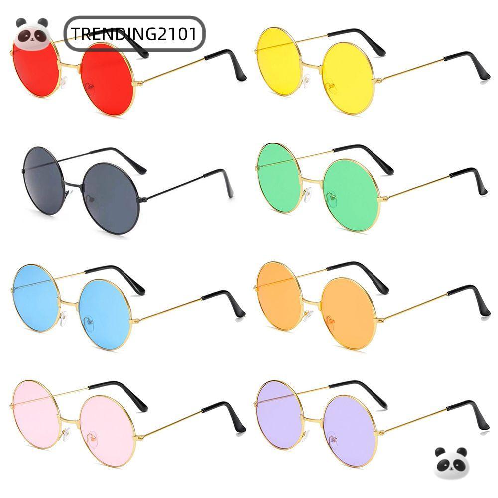 กําลังมาแรง แว่นกันแดดทรงกลม Retro Hippie Party Circle Glasses