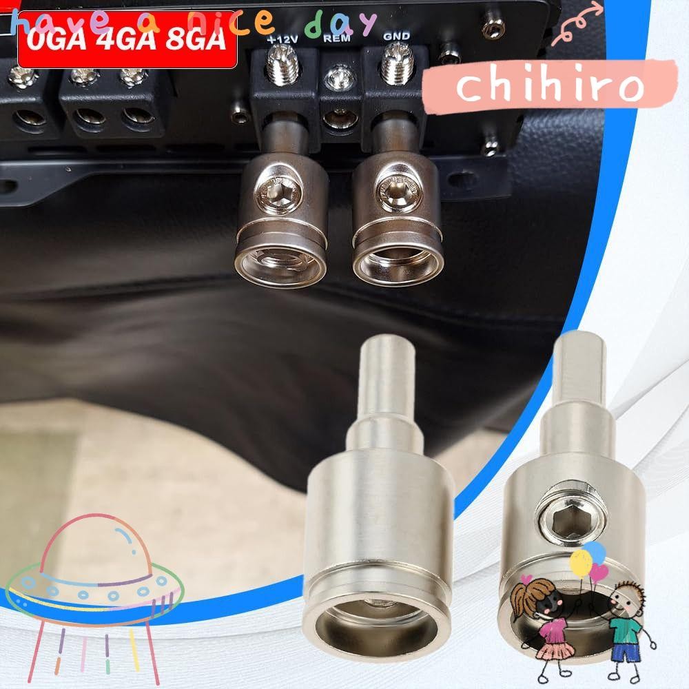 CHIHIRO ขั้วต่อเครื่องเสียงรถยนต์, 0GA 4GA 8GA Gold Silver Car Speaker Wire Terminal, ทองแดงบริสุทธิ
