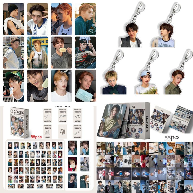 พวงกุญแจ CORTIS อัลบั้มสี OUTSIDE THE LINES การ์ด CORTIS Photocard ของสะสมของขวัญสําหรับแฟนๆ