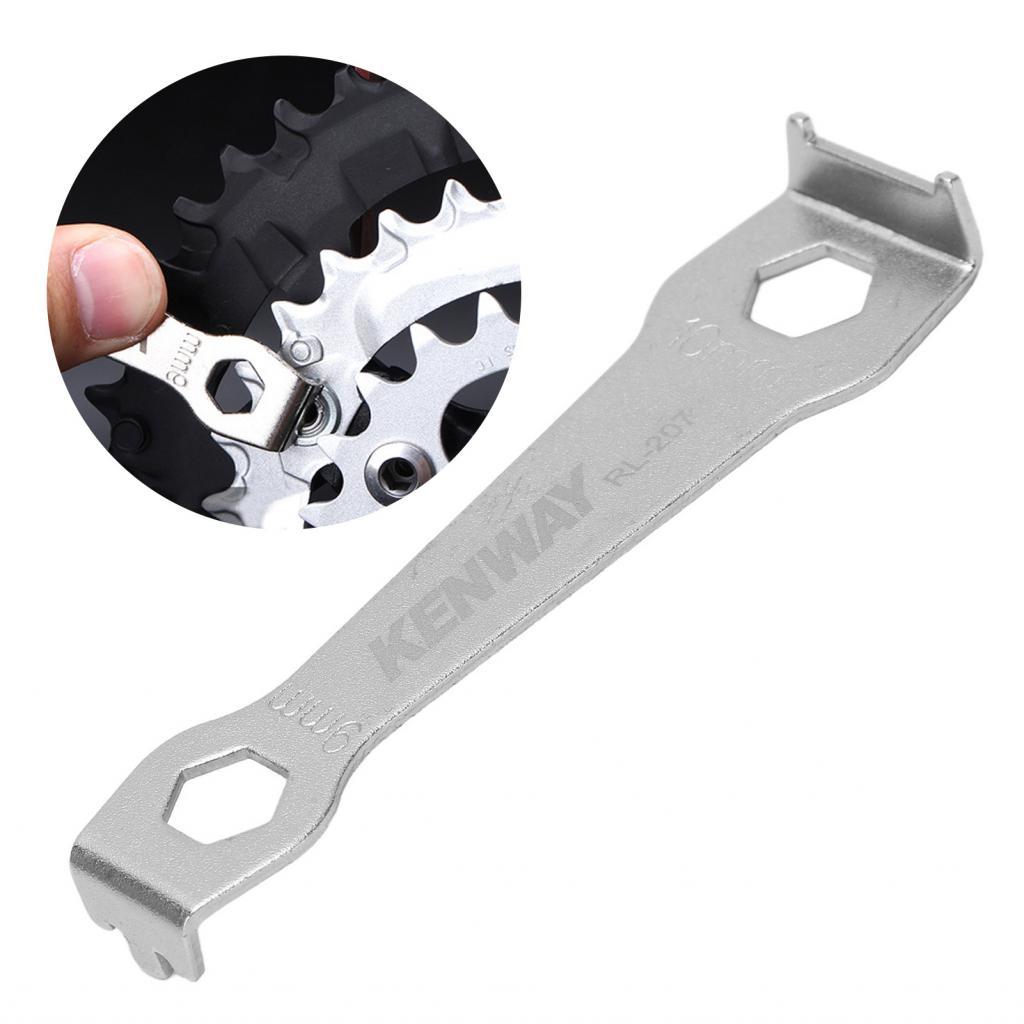 lixadaofficial.th ประแจจานฟันจักรยาน Chainring Nut Crankset Proof เครื่องมือสแตนเลสสำหรับจักรยานเสือภูเขาพร้อมประแจหกเหลี่ยม