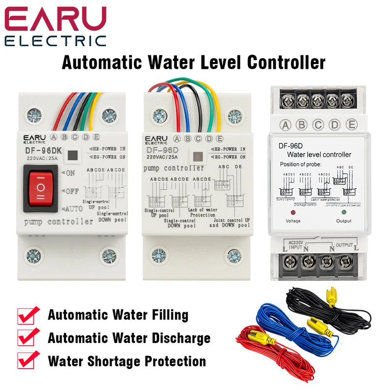DF-96D 96DK ตัวควบคุมระดับน้ําอัตโนมัติสวิทช์ AC 20A 220V ถังน้ํา Liquid Level Detection Sensor ปั๊ม