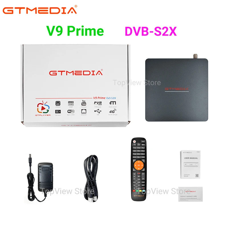 2024 เครื่องรับสัญญาณดาวเทียม GTmedia V9 Prime ในตัว 2.4G WiFi DVB-S/S2/S2X HEVC รองรับ SAT2IP โดย G