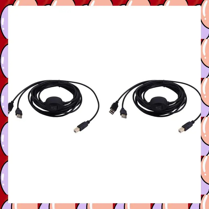A72Z 2X 2 In 1 สายเครื่องพิมพ์ USB A To B ชายชายสายเครื่องพิมพ์สําหรับ Hp Canon เครื่องพิมพ์ Splitte