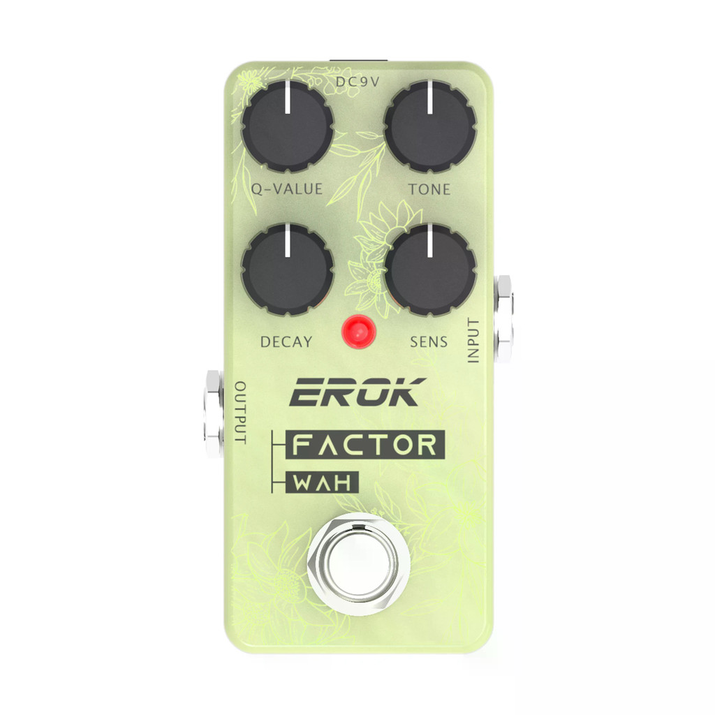 EROK Wah Pedal สําหรับกีตาร์และเบส - True Bypass, TONE/DECAY/Q-VALUE ปรับ, เอฟเฟกต์ Funky/Subtle, Co