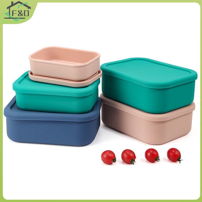 F&O 300/700/1300ML ซิลิโคน Bento Box ผู้ใหญ่กล่องอาหารกลางวัน Bento คอนเทนเนอร์กล่องเก็บอาหารคอนเทนเนอร์พร้อมฝาปิดสําหรับโรงเรียนทํางานท่องเที่ยว