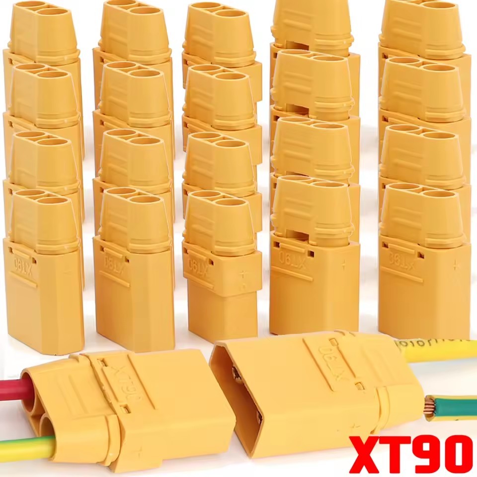 ขั้วต่อพลังงาน XT90 ชายหญิง-เทอร์มินัลเชื่อมกระสุนทองแดงกระแสสูง-การออกแบบป้องกันการย้อนกลับทนต่ออุณ