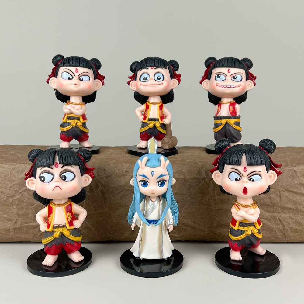 6 ชิ้น/เซ็ต Nezha Aobing คอสเพลย์ Q ตลกอะนิเมะรูป COD สต็อกรูปตุ๊กตาของเล่นสําหรับของขวัญเด็กคอลเลกชันเครื่องประดับรถบ้านเค้กตกแต่ง GachaMLML