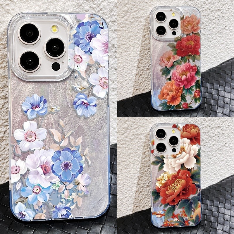 เคส สำหรับ OPPO Reno 15F 14F 13F 12F 11F 15 14 12 13 11 F 10 8 7 5 Pro max Plus 8T 7Z 8Z 6 5F F9 F11 หรูหราพรีเมี่ยมน่ารักลูกไม้ดอกไม้นุ่มเคสโทรศัพท์