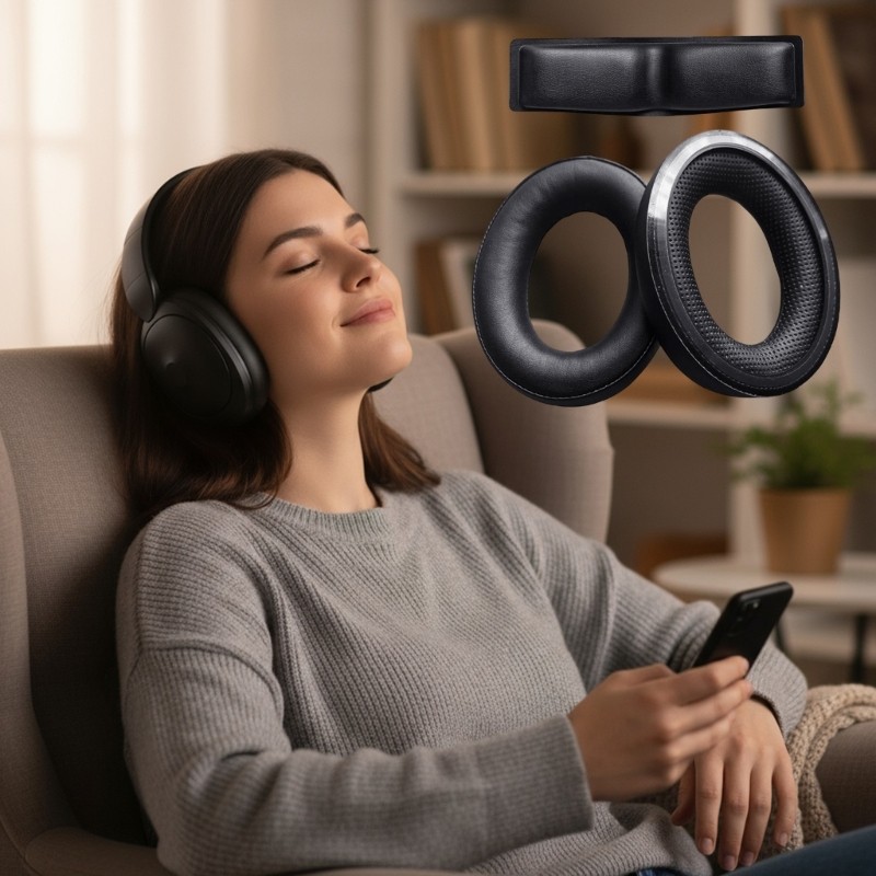QUU ชุดเบาะรองนั่งหูฟังที่ทนต่อการสึกหรอสําหรับ HD620S HD560S การติดตั้งอย่างรวดเร็ว
