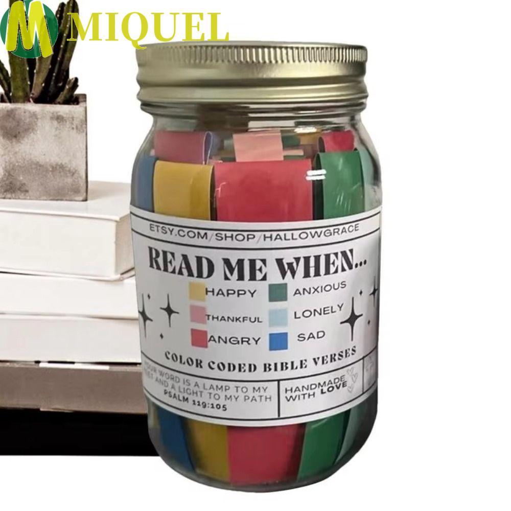 MIQUEL Bible Verse Jar, Creative Bible Notes อ่านฉันเมื่อขวด, อารมณ์เสียใจความรู้สึกพร้อมฝาปิด Handm