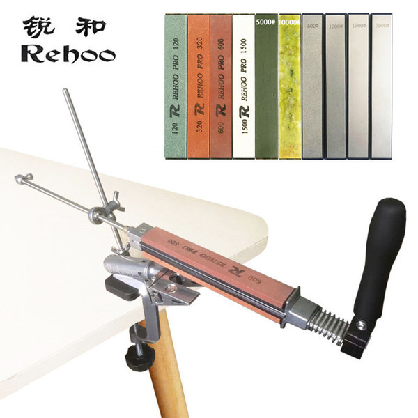 หินลับมีด ลับมีด Rehoo อุปทานคุณภาพข้ามพรมแดน 360 องศาโลหะแบบพลิกกลับได้วงเล็บเหลามุมคงที่ RH006