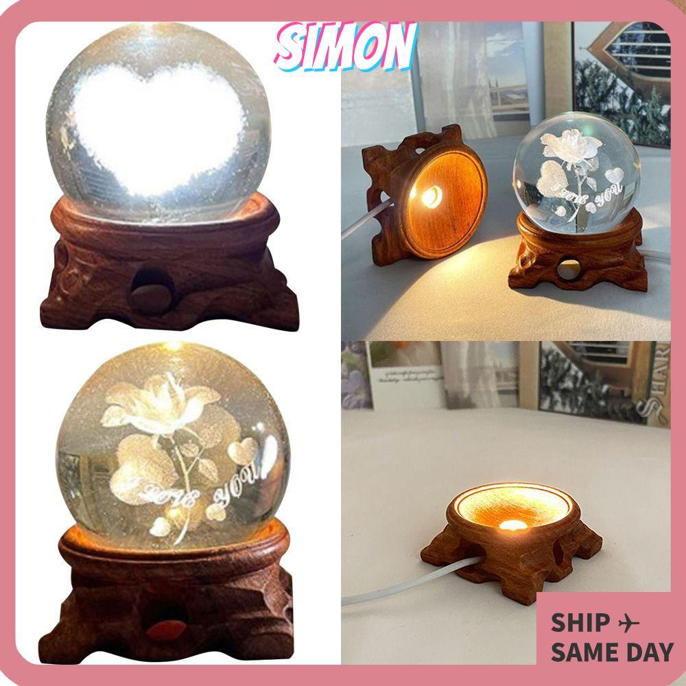 SIMON Crystal Ball Base Luminous LED USB Crystal Sphere Base