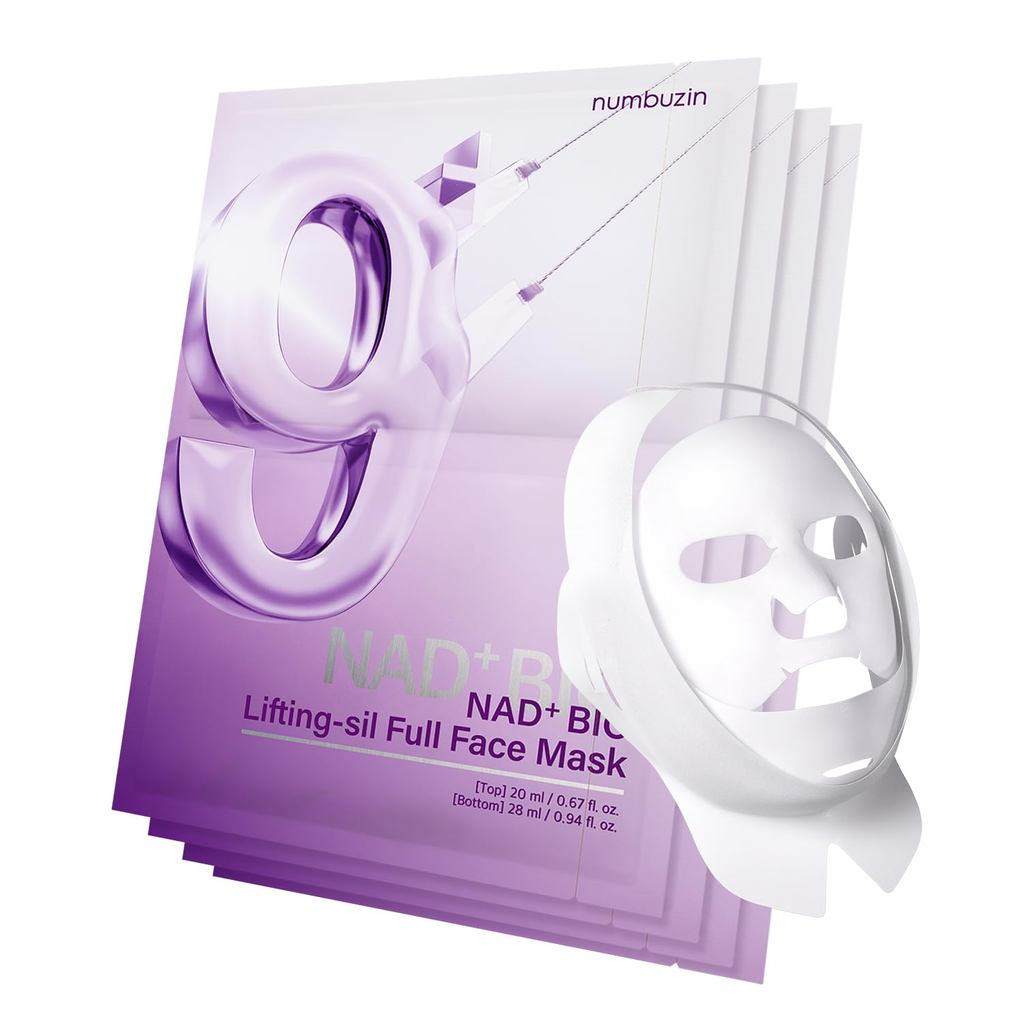 ชาซูซิน เลขที่.9 แผ่นมาส์กชา | NAD+ BIO Lifting-sil Full Face Mask | ปรับปรุง Jawline, Jowls, ริ้วรอ