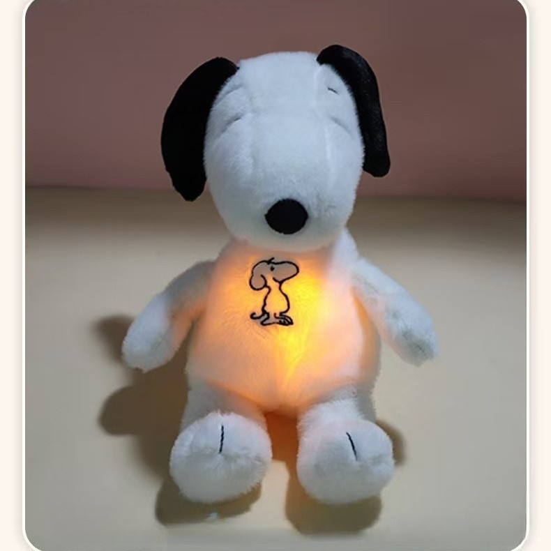 Snoopy Breathing Light เรืองแสง Soothing Plush ของเล่นเด็ก Sleep Aid ตุ๊กตาน่ารัก Calming ตุ๊กตาสัตว์เด็ก Bedtime Companion ของขวัญของเล่นนอนหลับเด็ก