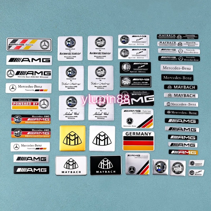 AMG Mercedes Benz สติกเกอร์รถป้ายโลหะสําหรับ C-Class E-Class GLC GLA GLB CLA W205 Fender ด้านข้างหางสติกเกอร์ตกแต่งดัดแปลงรถอุปกรณ์เสริม