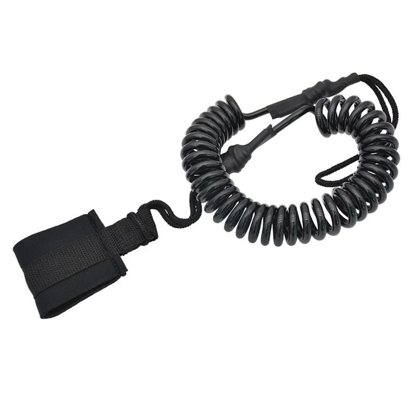 6mm Wrist Surf Leash TPU Spring Rope Safety Board Leash Surfing Waist Rope Replacement for Surfing/S