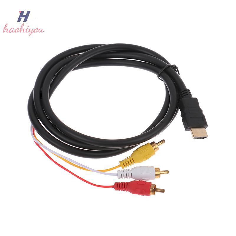 <haohiyou> 5ft HDMI to 3RCA/HDMI to AV Converter Video Audio Converter Component Adapter Cable สําหร