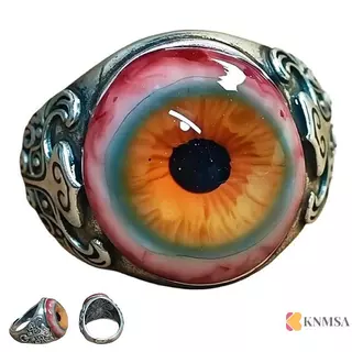 KNMSA] Eye Of Inner แหวนแหวนที่สมจริง Eyeball Design แหวน Dark Lore ต้นฉบับ Eye Of The Ring Party ผู้ชายเครื่องประดับอะนิเมะ ศค