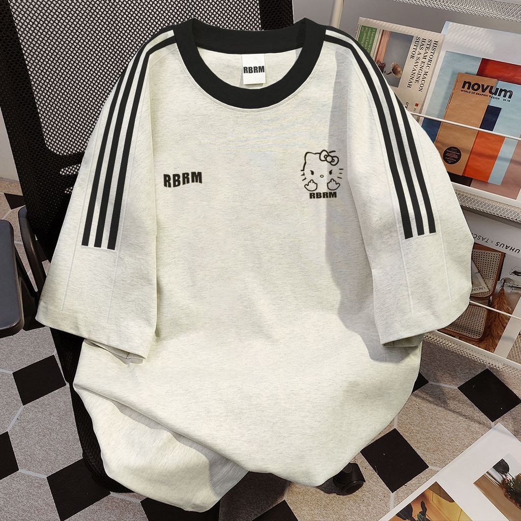 เสื้อยืดแขนสั้นลายพิมพ์เรโทร สไตล์อเมริกัน สำหรับสาวๆ ในซั머ลุค - รูปที่ 6