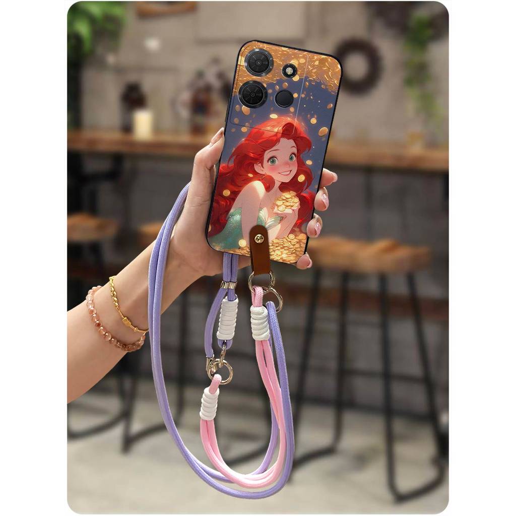 ป้องกัน Full wrap เคสโทรศัพท์สําหรับ TCL 503/T442M/T442A/T442J สร้อยคอ Graffiti Dirt-proof TPU กันกร