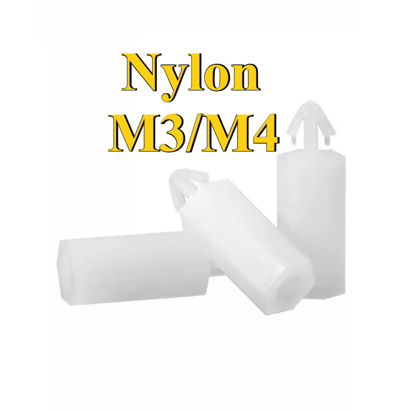 หัวเข็มขัดหกเหลี่ยมคอลัมน์ไนลอน M3 push-in PC board spacer คอลัมน์ยกคอลัมน์เครื่องบินหัวพลาสติกแยกคอ
