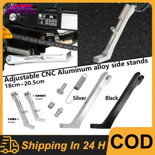 HBK CNC Aluminum Alloy Side Stands 180mm & 205mm for Click125 and Nmax Mio i125 Universal Adjustable