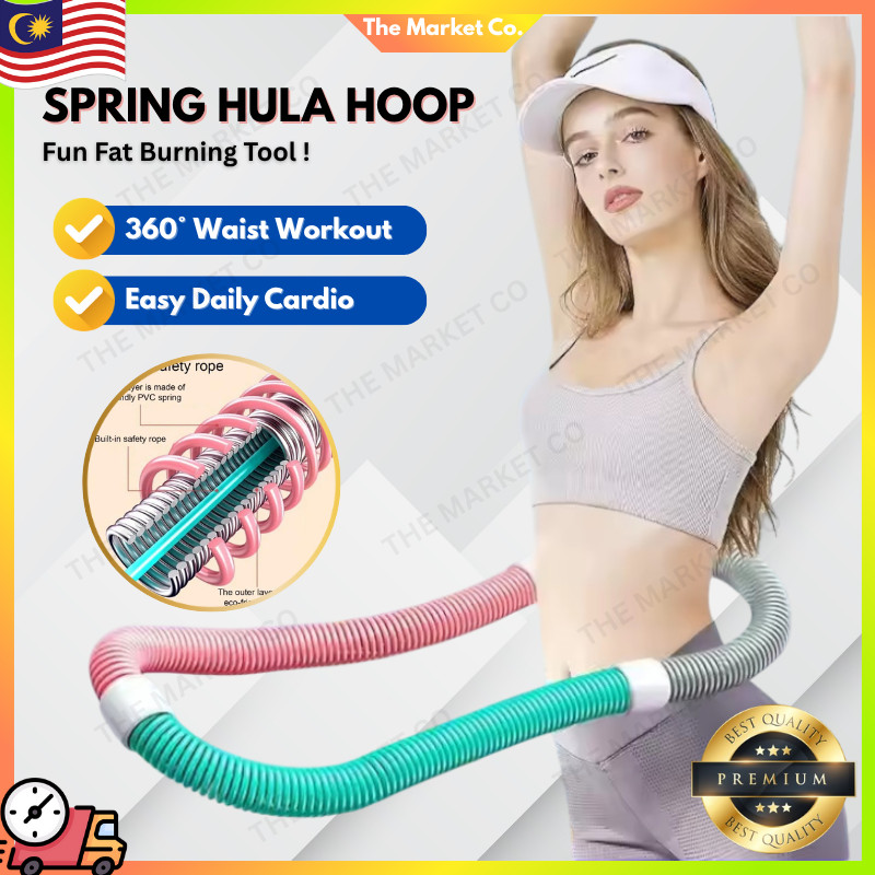 【HOT ITEM】Weighted Spring Hula Hoop Cardio Waist Trainer Slimming Exercise Tool Gelang Hula Berat