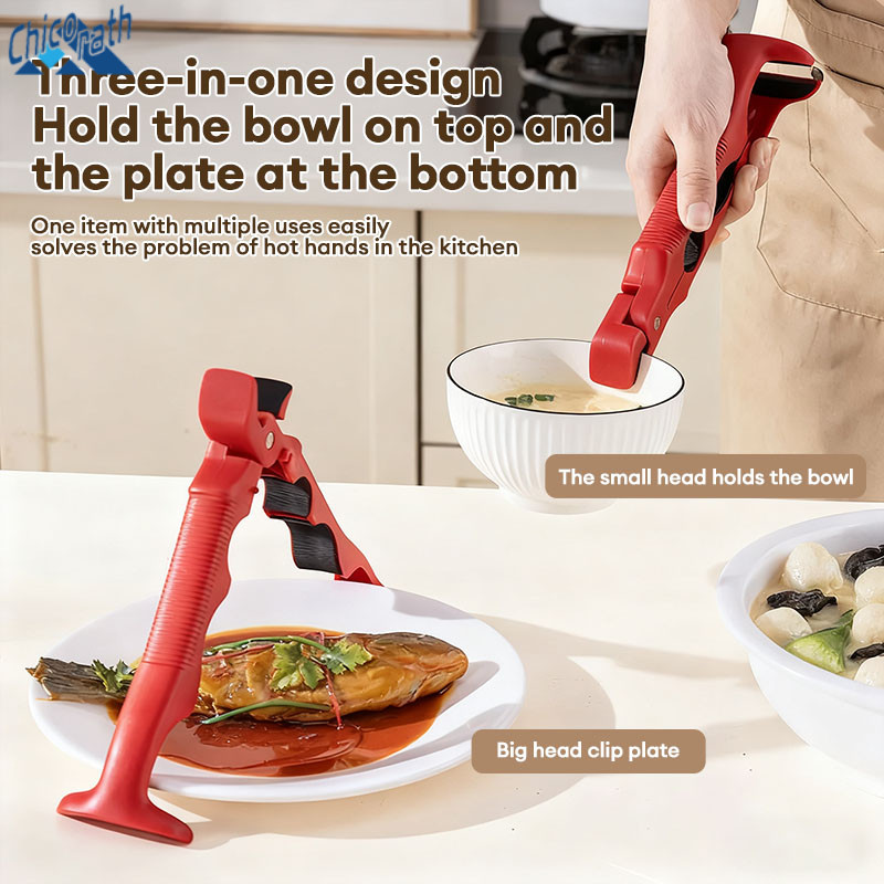 Chicorath 3-in-1 คลิปป้องกันน้ำร้อนลวก ซิลิโคน คลิปกันลื่น ที่หนีบชาม ที่เปิดขวดในครัว หุ้มฉนวน